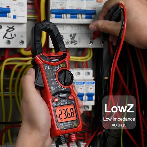 HT206D مقياس المشبك الرقمي من HABOTEST T-RMS 6000 عدد، جهاز قياس الجهد الكهربائي المتعدد المدى التلقائي، يقيس مقاومة سعة درجة حرارة الجهد الحالي (تيار تيار متردد/تيار مستمر) in Kuwait