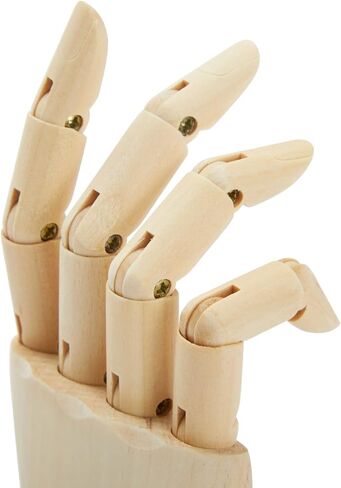 7" Wooden Hand Model and 8" Posable Wooden Mannequin Figure for Drawing, Adjustable Art Supplies (2-Piece) in Saudi Arabia