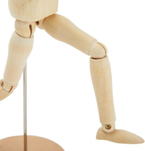 7" Wooden Hand Model and 8" Posable Wooden Mannequin Figure for Drawing, Adjustable Art Supplies (2-Piece) in Saudi Arabia