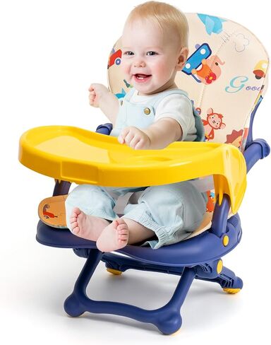 Portable High Chair for Babies, Adjustable Height Travel Booster Seat with Tray, for Toddlers Folding Compact Portable Booster. in Saudi Arabia