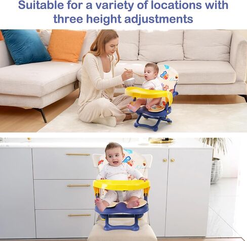 Portable High Chair for Babies, Adjustable Height Travel Booster Seat with Tray, for Toddlers Folding Compact Portable Booster. in Saudi Arabia