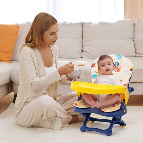Portable High Chair for Babies, Adjustable Height Travel Booster Seat with Tray, for Toddlers Folding Compact Portable Booster. in Saudi Arabia