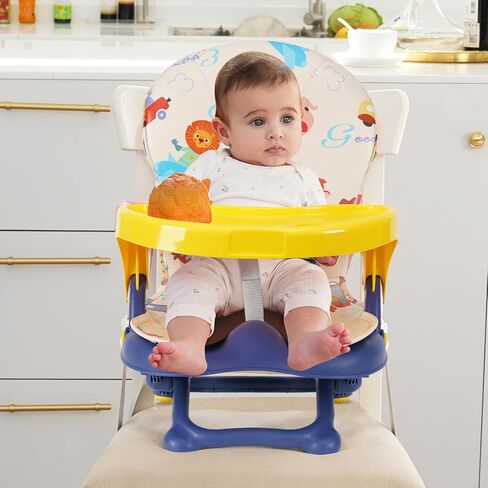 Portable High Chair for Babies, Adjustable Height Travel Booster Seat with Tray, for Toddlers Folding Compact Portable Booster. in Saudi Arabia
