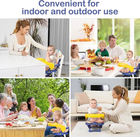 Portable High Chair for Babies, Adjustable Height Travel Booster Seat with Tray, for Toddlers Folding Compact Portable Booster. in Saudi Arabia