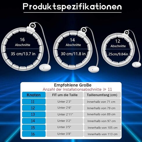 Smart Hula Fitness Hoop Adults & Beginners, 16 Adjustable Hoola Hoop Tires for Weight in Saudi Arabia