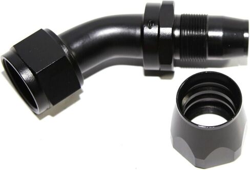 أسود -16AN AN16 محول نهاية خرطوم من الألومنيوم المؤكسد أنثى إلى دوار للزيت/الوقود/الماء/السوائل/خط الهواء/المقاييس/أنبوب خرطوم (90 درجة) in Kuwait