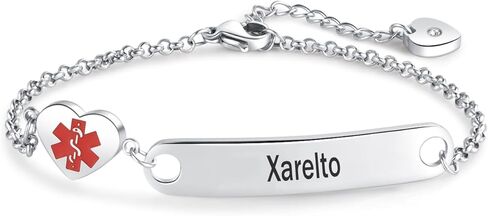 Heart Medical Alert ID Bracelet for Women Emergency First Aid Health Alert Stainless Steel Adjustable Chain Bracelets in Saudi Arabia