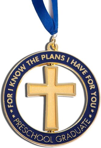 Pre-K Graduate Star Craze Medallion with Blue Neck Ribbon, Grad Accessories, For Kindergarten Graduation And Preschool Graduation in Saudi Arabia