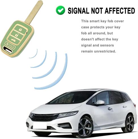 حافظة غطاء مفتاح فوب تناسب هوندا أكورد سيفيك CR-V HR-V حامل جهاز التحكم عن بعد حامي الجلد ملحقات كم الدخول بدون مفتاح (أبيض) in Saudi Arabia