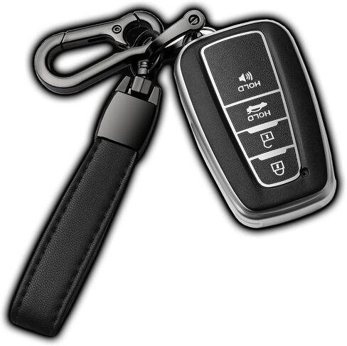 Autophone متوافق مع غطاء Toyota Key Fob مع سلسلة مفاتيح ناعمة من مادة TPU لمفتاح 2018-2023 Highlander RAV4 Camry C-HR Corolla Avalon Prius GT86 المفتاح الذكي (فقط للتنقل بدون مفتاح) أحمر مطفي in Kuwait
