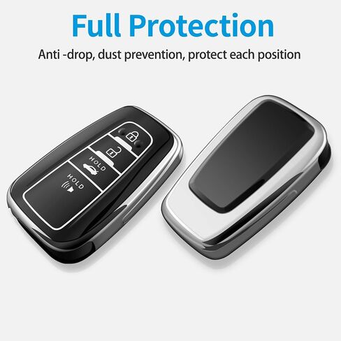 Autophone متوافق مع غطاء Toyota Key Fob مع سلسلة مفاتيح ناعمة من مادة TPU لمفتاح 2018-2023 Highlander RAV4 Camry C-HR Corolla Avalon Prius GT86 المفتاح الذكي (فقط للتنقل بدون مفتاح) أحمر مطفي in Kuwait