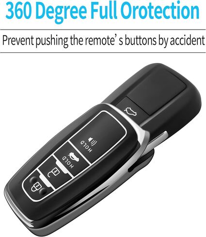 Autophone متوافق مع غطاء Toyota Key Fob مع سلسلة مفاتيح ناعمة من مادة TPU لمفتاح 2018-2023 Highlander RAV4 Camry C-HR Corolla Avalon Prius GT86 المفتاح الذكي (فقط للتنقل بدون مفتاح) أحمر مطفي in Kuwait