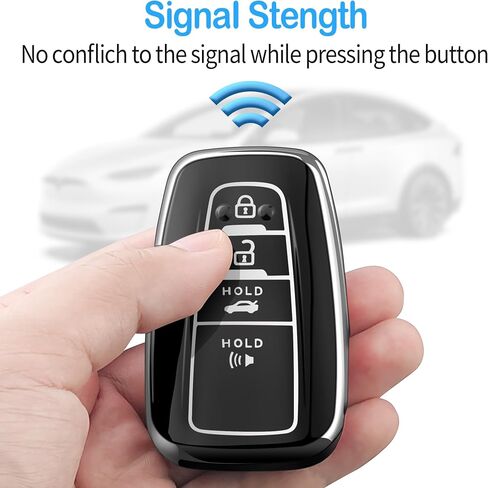 Autophone متوافق مع غطاء Toyota Key Fob مع سلسلة مفاتيح ناعمة من مادة TPU لمفتاح 2018-2023 Highlander RAV4 Camry C-HR Corolla Avalon Prius GT86 المفتاح الذكي (فقط للتنقل بدون مفتاح) أحمر مطفي in Kuwait