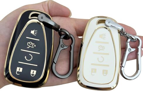 Key Fob Cover for Chevy Blazer Traverse Equinox Malibu Camaro - Soft TPU Key Case Shell Protection for Chevrolet Cruze Sonic Tahoe Trax Volt Bolt Key Fob Shell with Keychain (Pack of 2) in Kuwait