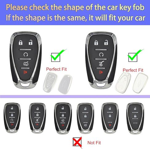 Key Fob Cover for Chevy Blazer Traverse Equinox Malibu Camaro - Soft TPU Key Case Shell Protection for Chevrolet Cruze Sonic Tahoe Trax Volt Bolt Key Fob Shell with Keychain (Pack of 2) in Kuwait