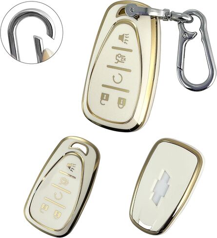 Key Fob Cover for Chevy Blazer Traverse Equinox Malibu Camaro - Soft TPU Key Case Shell Protection for Chevrolet Cruze Sonic Tahoe Trax Volt Bolt Key Fob Shell with Keychain (Pack of 2) in Kuwait