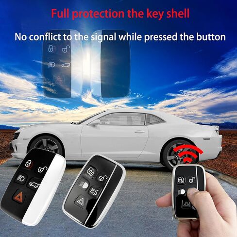 مجموعة غطاء غطاء Key Fob مناسبة لسيارة Land Rover Range Rover - حافظة بديلة عن بعد للدخول بدون مفتاح تناسب Evouge Discovery Sport Velar LR2 LR4 Jaguar XF XJ XJL XE Key Fob (حزمة من 2) in Kuwait