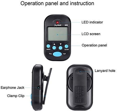 بندول رقمي صغير أسود، متعدد الوظائف، محمول، قابل للتعديل، مشبك، مع مكبر صوت، إيقاع الإيقاع، مع بطارية للبيانو، الجيتار، الساكسفون، الفلوت، الكمان، الطبل، المسرع in Kuwait