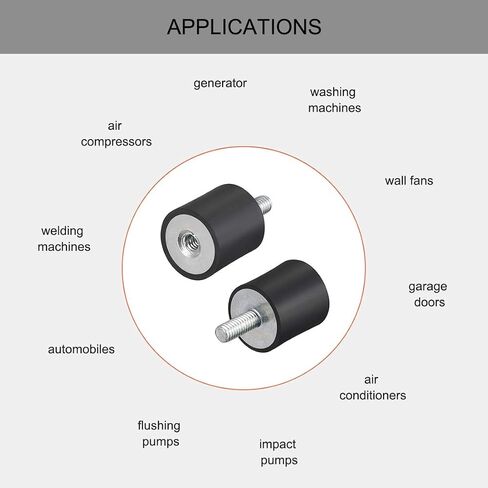 uxcell M4 Male Female Rubber Mounts, Shock Absorber, for Motor Generator Compressor Garage Reverse Osmosis Pump Impact Air Generator Car Bobbins, D10mmxH15mm 4pcs in Saudi Arabia