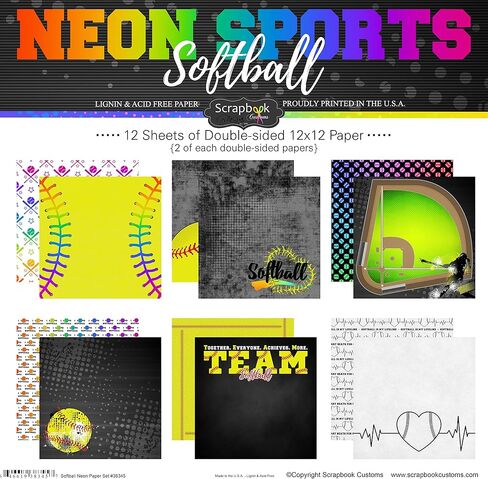 Scrapbook Customs Softball Neon Scrapbook Kit in Saudi Arabia