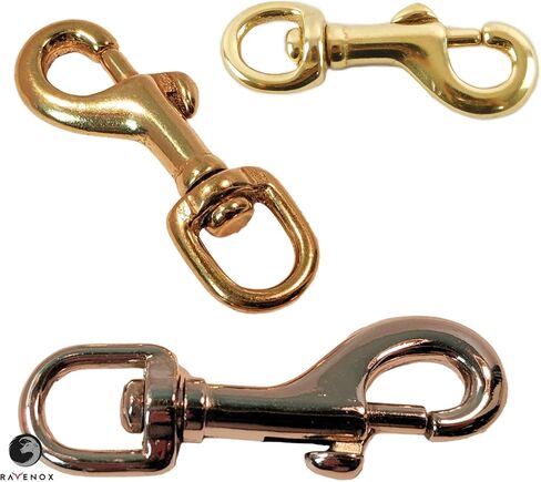 Ravenox Snap Hooks Heavy Duty |(Solid Brass)(3/8" x 2-Pack) | 3/8-inch Swivel Snaps | Keychain Clip with Eye Bolt | Swivel Hook, Bolt Snap for Scuba, Flagpoles, Horse Leads, Leashes | Rope Hardware in Saudi Arabia