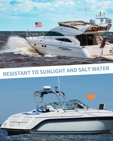 علم القارب الأمريكي، حامل علم القارب البرتقالي 48 بوصة علم التزلج على الماء قابل للتعديل سارية علم القارب لقضبان مستديرة ومربعة عائمة مقاس 0.59-2 بوصة، علم الكاياك مع علم بديل للسباحين ومتصفحي الأمواج in Kuwait