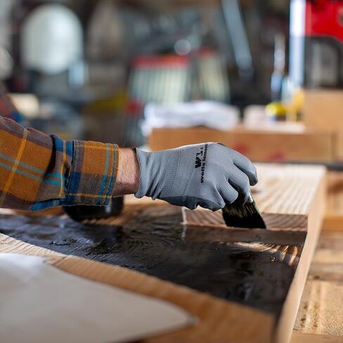 5-Pair Pack Wells Lamont Nitrile Work Gloves | Lightweight, Abrasion Resistant | Large (580LA), Grey in Saudi Arabia