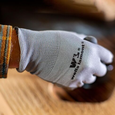5-Pair Pack Wells Lamont Nitrile Work Gloves | Lightweight, Abrasion Resistant | Large (580LA), Grey in Saudi Arabia