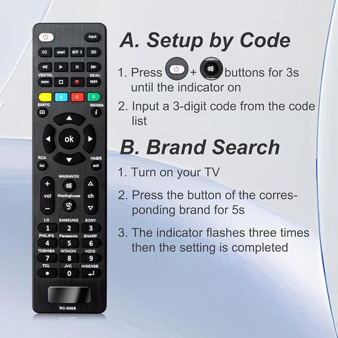 جهاز تحكم عن بعد للتلفزيون العالمي لأجهزة سامسونج، وLG، وسوني، وشارب، وVizio، وPhilips، وToshiba، وSanyo، وJVC، وTCL، وHisense، وVestel، وSeiki، وInsignia All Series TV in Kuwait