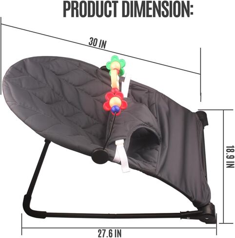 مركز أنشطة كرسي هزاز للأطفال، مقعد هزاز محمول للأطفال من عمر 0 ​​إلى 12 شهرًا، كرسي هزاز طبيعي للرضع مع حقيبة حمل. in Kuwait