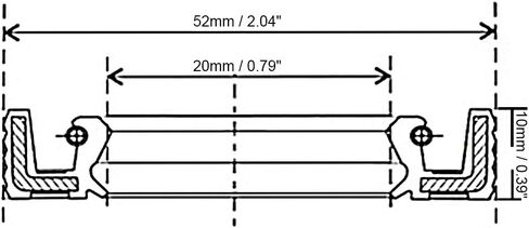 uxcell Oil Seal, TC 20mm x 40mm x 8mm Nitrile Rubber Cover Double Lip with Spring for Bearing Shaft, Black Pack of 1 in Saudi Arabia