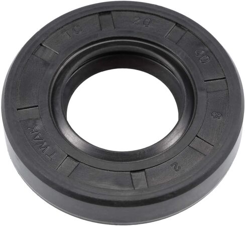 uxcell Oil Seal, TC 20mm x 40mm x 8mm Nitrile Rubber Cover Double Lip with Spring for Bearing Shaft, Black Pack of 1 in Saudi Arabia