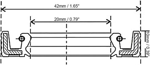 uxcell Oil Seal, TC 20mm x 40mm x 8mm Nitrile Rubber Cover Double Lip with Spring for Bearing Shaft, Black Pack of 1 in Saudi Arabia