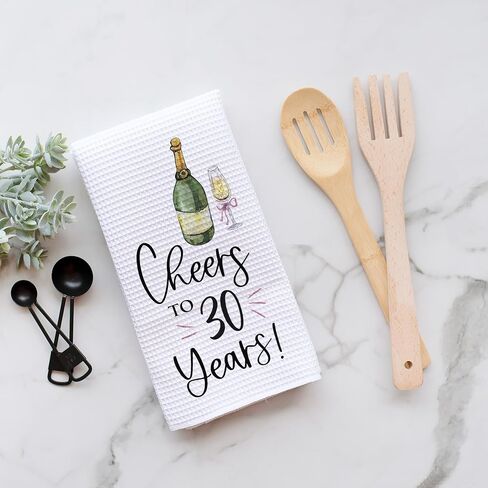 Cheers Birthday Towel | 10th, 20th, 30th, 40th Birthday, 50th Birthday, 60th, 70th Birthday | Anniversay Party Decor Hostess Gift Celebration Champagne (60 Years) in Kuwait