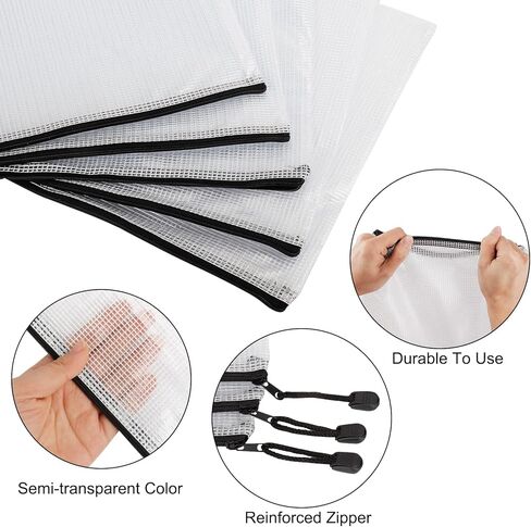 YGEOMER 10 أكياس أكياس شبكية بسحاب، حقيبة شفافة لتخزين الألعاب وحقيبة مستندات مقاومة للماء، متعددة الأغراض للوازم المكتبية ومستحضرات التجميل وإكسسوارات السفر in Kuwait