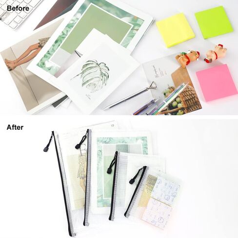 YGEOMER 10 أكياس أكياس شبكية بسحاب، حقيبة شفافة لتخزين الألعاب وحقيبة مستندات مقاومة للماء، متعددة الأغراض للوازم المكتبية ومستحضرات التجميل وإكسسوارات السفر in Kuwait