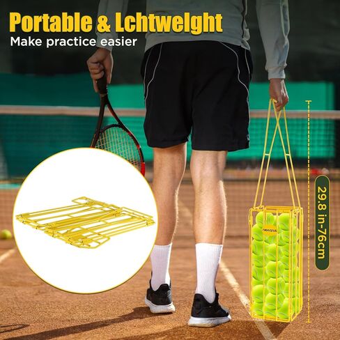 قادوس كرة البيسبول وكرة التنس المحمولة لسهولة الالتقاط، سلة تنس قابلة للطي لالتقاط الكرات، حامل كرة كرة البيسبول المعدنية لالتقاط وتخزين 16 كرة مخلل أو 24 كرة تنس in Kuwait