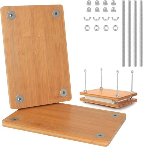 مجموعة أدوات ضغط الزهور الكبيرة، تجليد كتب بالضغط على الكتب، تصميم لوحة ضغط يدوية من الخشب الصلب وقاعدة مضادة للانزلاق لتجليد الكتب يدويًا وضغط الزهور in Kuwait