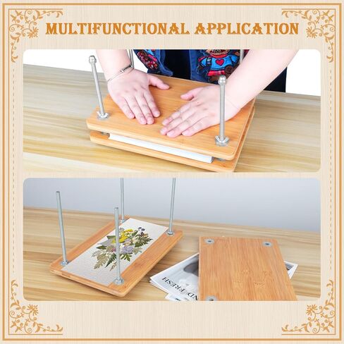 مجموعة أدوات ضغط الزهور الكبيرة، تجليد كتب بالضغط على الكتب، تصميم لوحة ضغط يدوية من الخشب الصلب وقاعدة مضادة للانزلاق لتجليد الكتب يدويًا وضغط الزهور in Kuwait