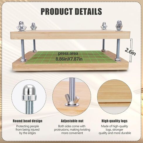 11.6 x 8in Book Press Bookbinding,Bamboo Wood Press for Book Binding,Portable Bookbinding Press for Handmade Bookbinding Tool in Kuwait