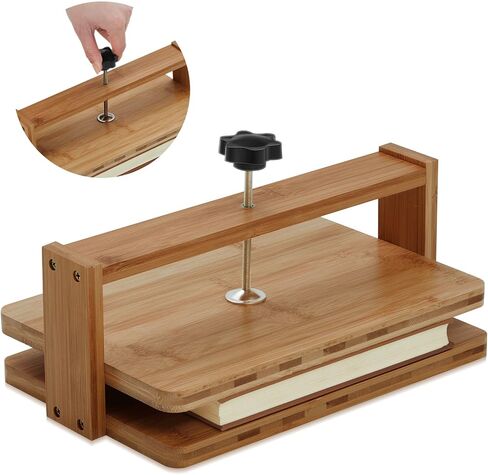 Wooden and Bamboo Book Press 11.61 x 7.68 inch Portable Binding Press Manual Paper Press Flattening Machine Bookbinder Press for Bookbinding Supplies in Saudi Arabia