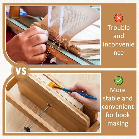 Wooden and Bamboo Book Press 11.61 x 7.68 inch Portable Binding Press Manual Paper Press Flattening Machine Bookbinder Press for Bookbinding Supplies in Saudi Arabia