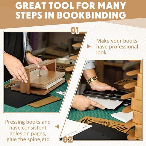Wooden and Bamboo Book Press 11.61 x 7.68 inch Portable Binding Press Manual Paper Press Flattening Machine Bookbinder Press for Bookbinding Supplies in Saudi Arabia