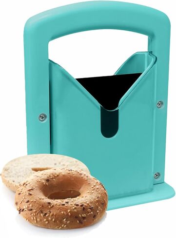 Bagel Slicer, Safety Handle，Bagel Cutter Stainless Steel (Aqua Sky) in Saudi Arabia