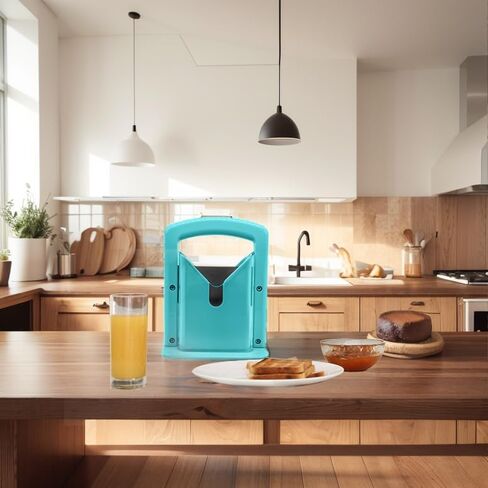 Bagel Slicer, Safety Handle，Bagel Cutter Stainless Steel (Aqua Sky) in Saudi Arabia