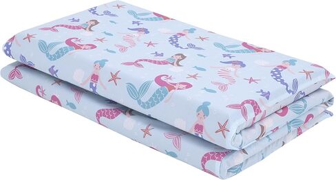 Everything Kids Mermaid, Seashell, Star Fish Aqua, Lavender and Pink Preschool Nap Pad Sheet in Saudi Arabia