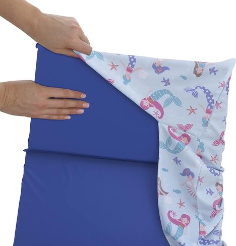 Everything Kids Mermaid, Seashell, Star Fish Aqua, Lavender and Pink Preschool Nap Pad Sheet in Saudi Arabia