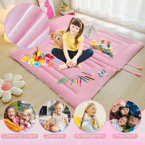 حقيبة نوم للأطفال للبنات والأولاد بألوان قوس قزح ووحيد القرن للأطفال الصغار، حقيبة نوم سميكة من الصوف للأطفال الصغار، بساط قيلولة لمرحلة ما قبل المدرسة، وحقيبة نوم رياض الأطفال، كيس نوم in Kuwait