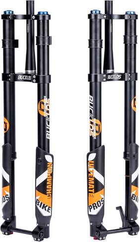 BUCKLOS 26/27.5/29 inch Electric Mountain Bike Air Suspension Inverted Downhill Fork，Thru Axle Boost 15x110mm Travel 140/180mm Rebound Adjust 1-1/8" Straight Tapered Disc Brake Bicycle Front Forks in Saudi Arabia