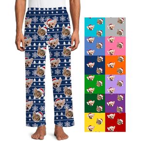 Custom Face Pajama Pants for Couple,Personalized Hearts Pajama Bottoms Sleepwear Gift for Men Women Christmas Anniversary in Kuwait